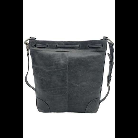 Frye Leather Melissa Drawstring Hobo Bag Carbon - Picture 2 of 3